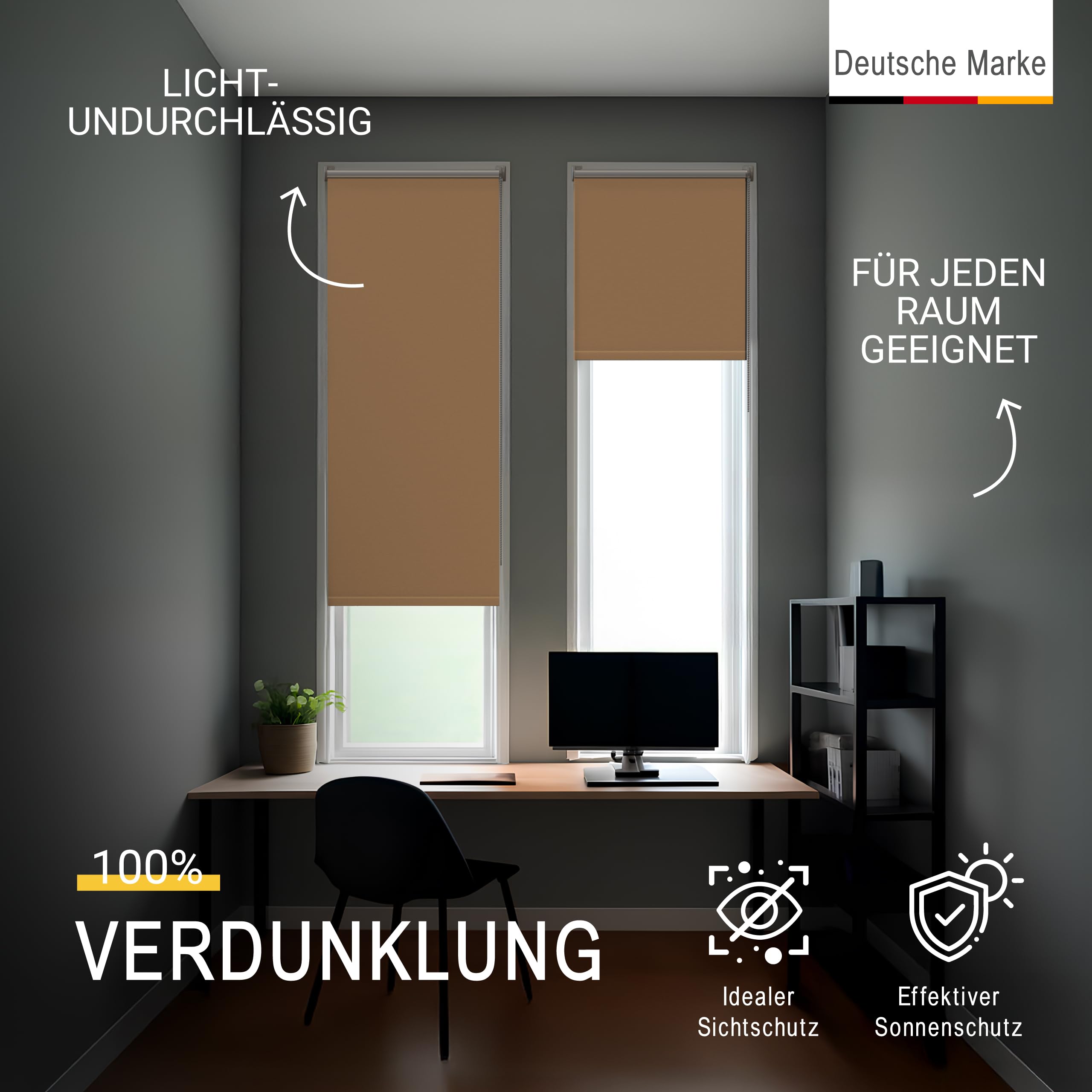 Thermorollo Rollo für Fenster ohne Bohren T42