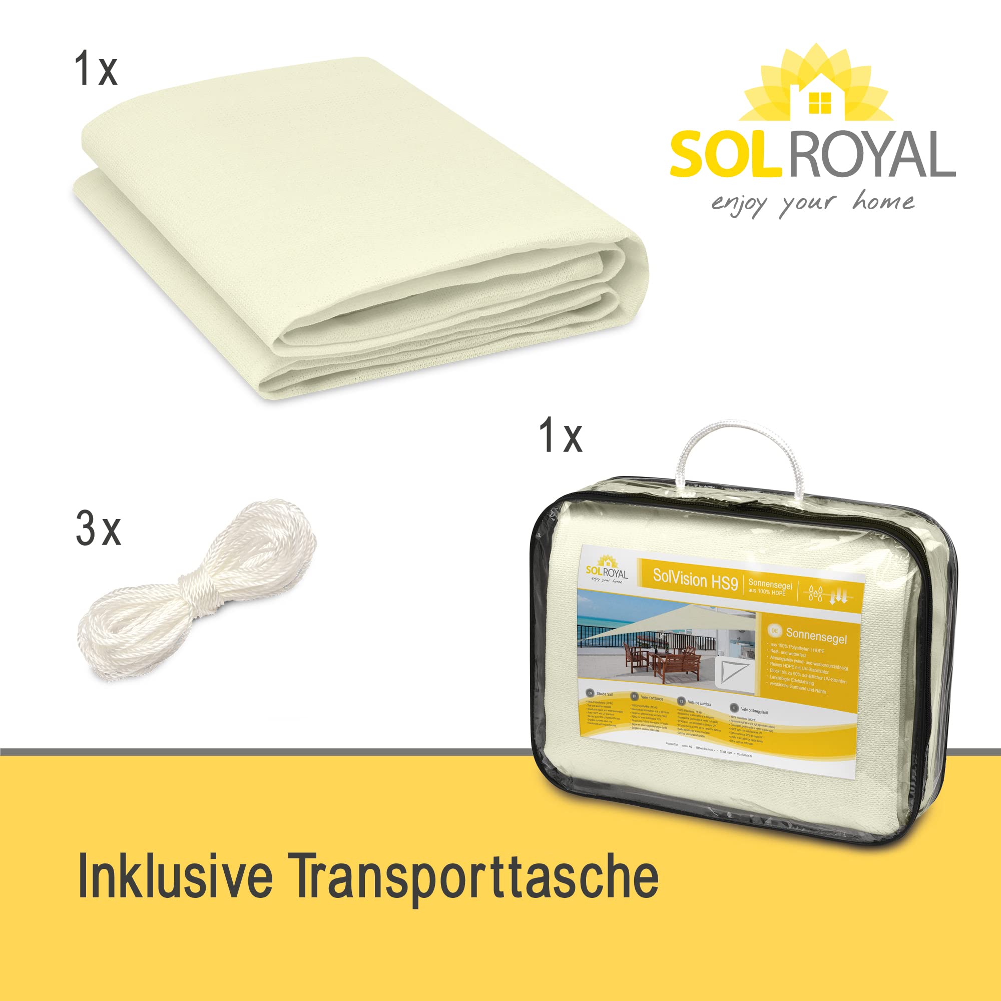 Sol Royal Sonnensegel Wasserdurchlässig HDPE HS9