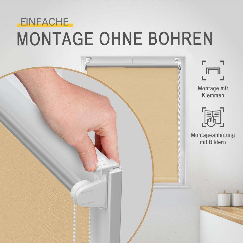 Thermorollo Rollo für Fenster ohne Bohren T42