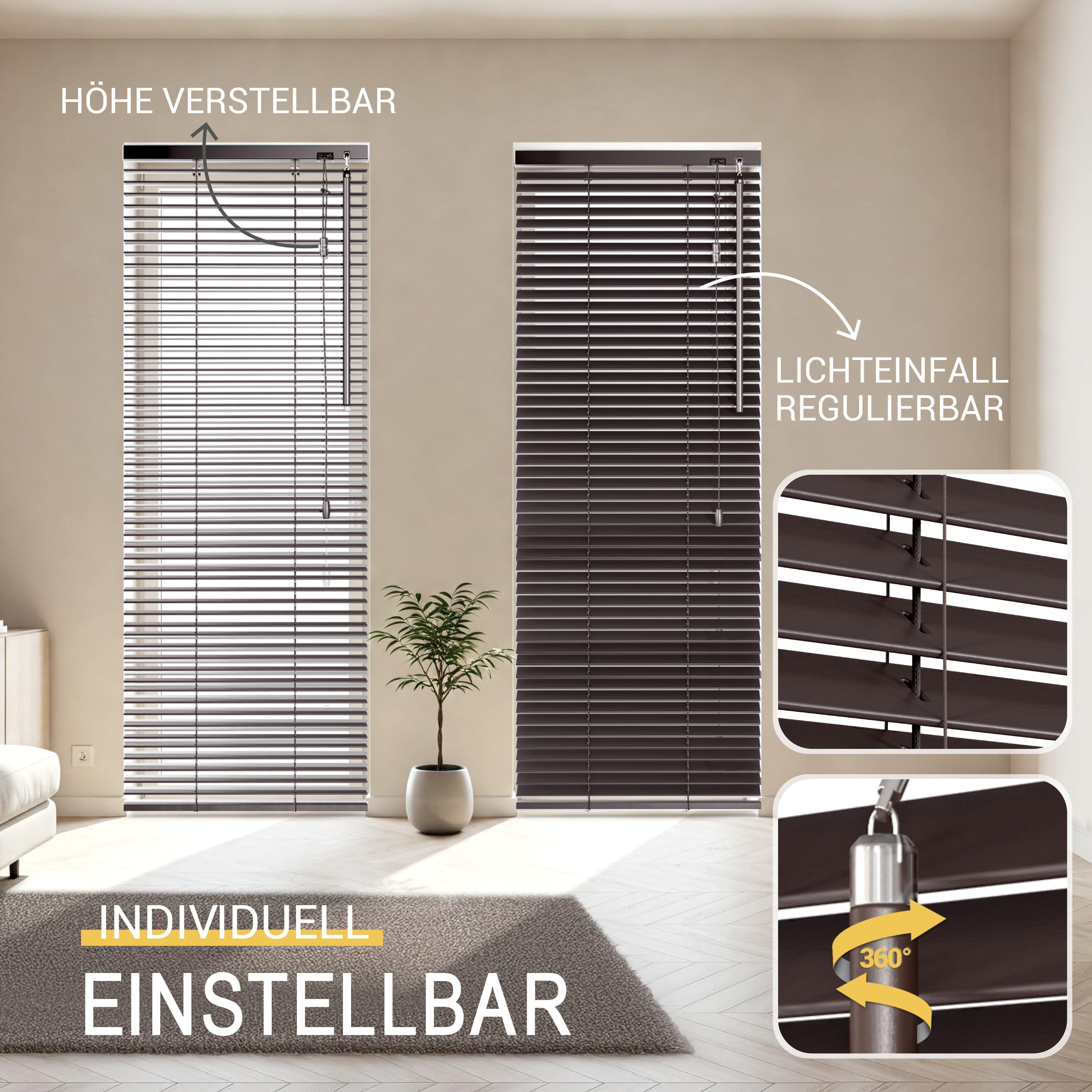 Sol Royal Holzjalousie SolDecor JH3 Jalousie aus Holz