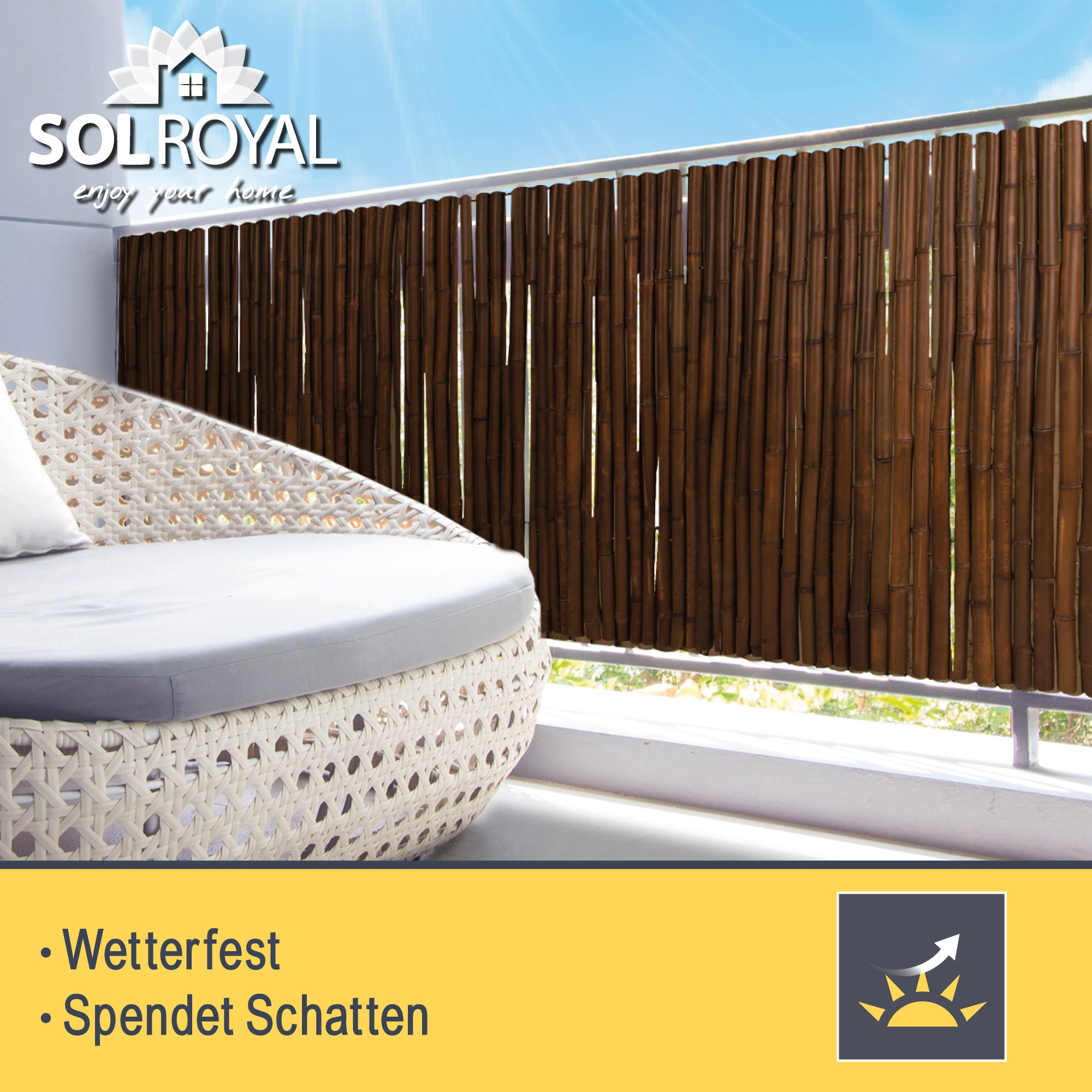 Sol Royal Premium Bambus Sichtschutz Zaun B23